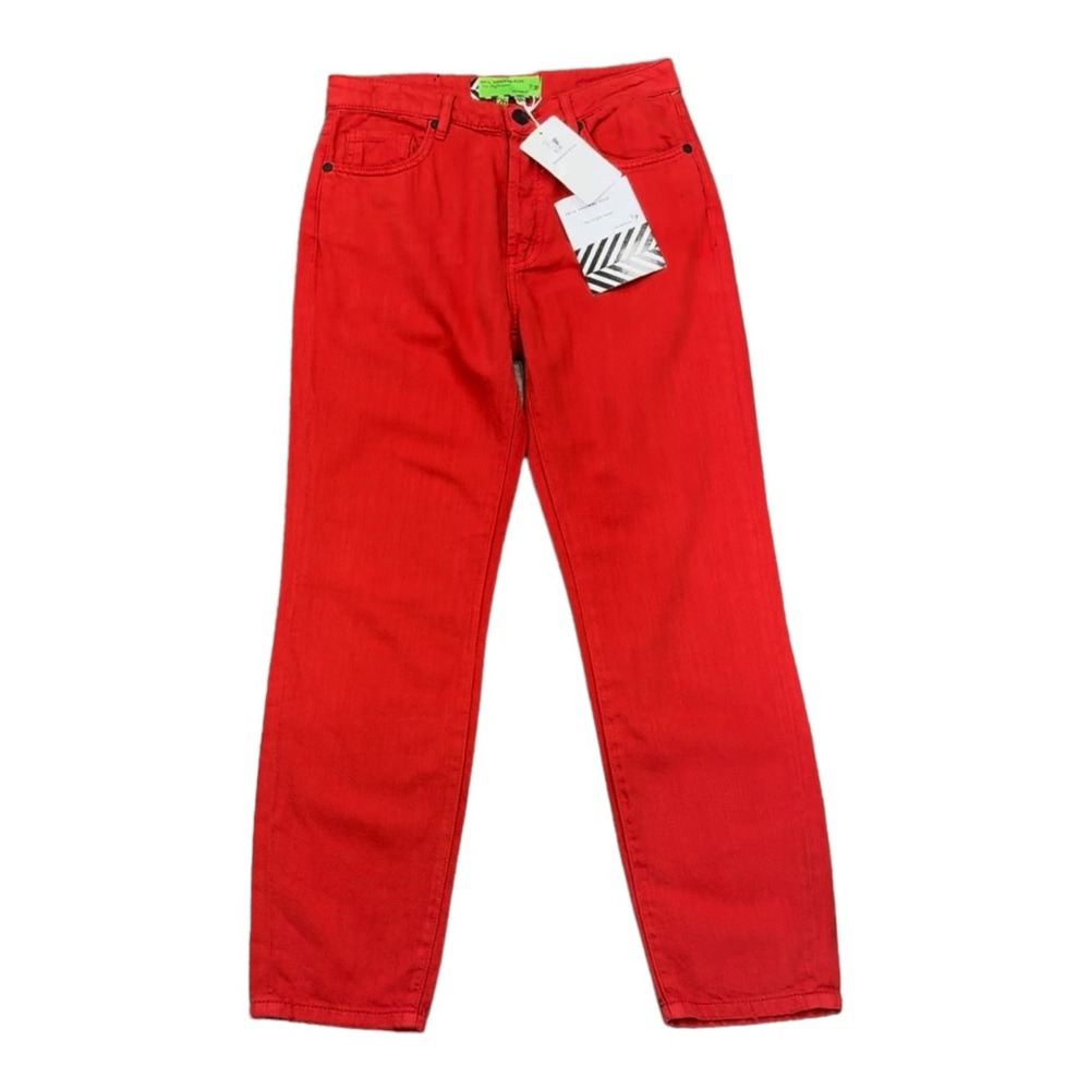 SR Vs. SANDRINE ROSE The Virgin Label Free People Straight Leg Jeans Red Size 26